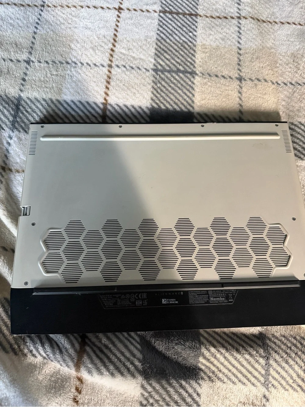 Alienware Silver-Gray Gaming Laptop with Subtle Logo